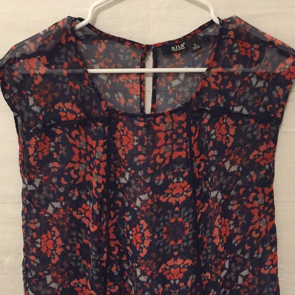 a.n.a Blouse Red & Navy
